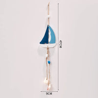 Mediterranean Style Decorative Ornaments Artistic Home Background Kindergarten Wall Hanging Lighthouse Sailboat Wooden Crafts