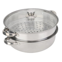Stainless Steel Cookware 27cm/11in 2-Layer Steamer Pot Cooker Double Boiler Soup Steaming Pot Kitchenware Kitchen Supplies