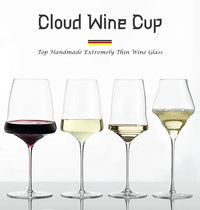 Luxury Superior Drinkware Quality Crystal Cloud Wine Glass 0.5mm Extremely Thin Handmade Champagne Glass Cups Tall Wine Glass