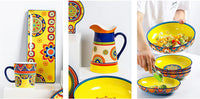 1pcs Ceramic Tableware Bohemian Flat Dinner Plate Western Steak Salad Dessert Cake Plate Shallow Dish Dessert Kitchen Dinnerware