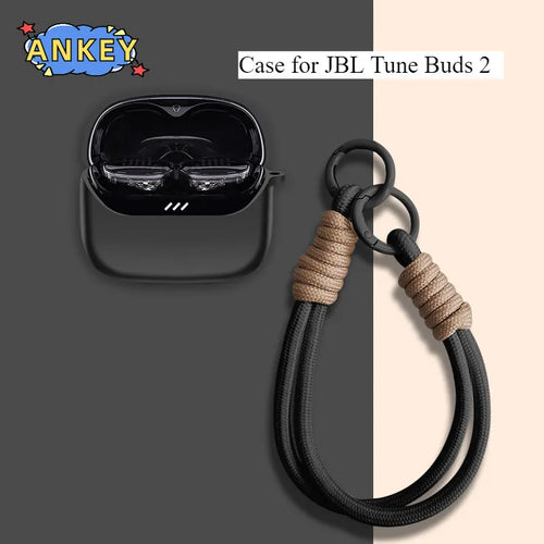 for JBL Tune Buds 2 Case Protective Cover with Lanyard Soft Silicone Earbuds Shells Accessories