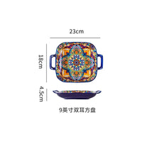 Ceramic Tableware Set Rice Bowl Serving Plate Creative Cutlery Soup Plate Noodle Handle Bowl Sauce Dish Steak Salad Fruit Plate