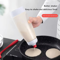Pancake Batter Bottle Battler Mixer With Blender Ball Wire Whisk For Restaurant Baking Pancakes Cupcakes Muffins Crepes And More