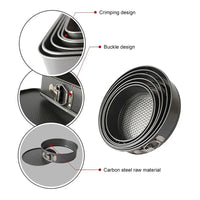 1Pc 12/16/20/24/28cm Carbon Steel Baking Mould with Removable Bottom Non Stick Leakproof Cake Baking Pan Durable Cake Mould