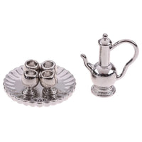 8Pcs 1:12 Dollhouse Miniature Dining Ware Porcelain Tea Set Dish Cup Plate