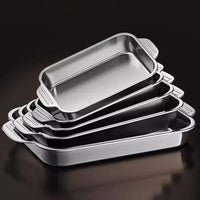 Deep Dish Stainless Steel Cookware, Covered Baking Tray with Lid, Heat-resistant Oven Safe Pot for Grilling & Daily Cooking