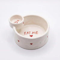 Ceramic Dip Bowl, French Fries Bowl with Small Plate, Heat-resistant Tableware, Household Snack Plate, Kitchen Tableware