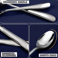 40-Piece Stainless Steel Tableware Set, Advanced Stainless Steel Kitchenware Set, Including Knives, Forks, Spoons and Tableware.
