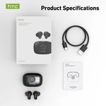 HTC NE79 TWS Bluetooth 6.0 Earbuds AI Translation 135 Languages ENC Noise Cancelling HiFi Stereo Headphones with LED Display