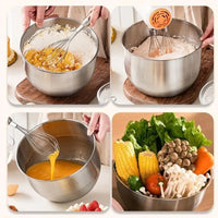 1Pc Multi-Purpose Stainless Steel Bowl - Deep Mixing Basin for Baking Cake Egg Beater Salad, Fruit Storage Kitchen Cooking Tool