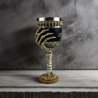 Gothic Skeleton Hand Goblet Halloween Skull Wine Glass Liner Dark Art Home Decor Gift for Gothic Enthusiast Party Drinkware