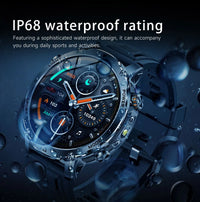 Newly Durable 1400mAh Large Battery Smart Watch Men 1.7" HD Screen IP68K Waterproof LED Flashlight Sports BT Call Smart Bracele