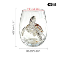 Blue Ringed Octopus Glassware 420ml 2D Clear Novelty Coastal Marine Animal Drinking Glass for Juice Milk Coffee Housewarming