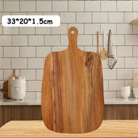 Kitchen Wooden Cutting Board with Handle Food Safe Cutting Board for Fruits Vegetables Cheese Bread Fish Desserts Serving Board