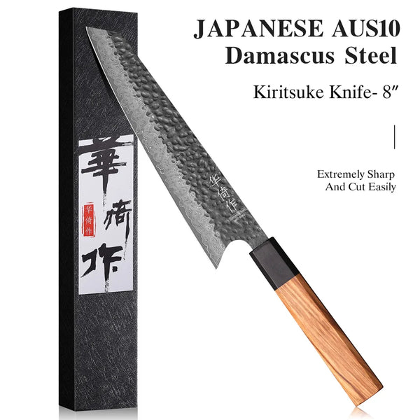 8" Japanese Kiritsuke Chef Knife 67 Layer Damascus Steel Handmade Kitchen Knives Meat Vegetable Sharp Household Cooking Tools