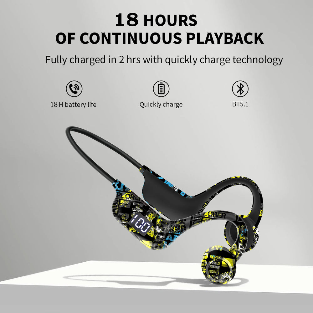 Type-c Playback Bone Conduction Bluetooth Earphone Open Ears Wireless Dluetooth Headphones Support TF-Card Mp3 Headset with Mic