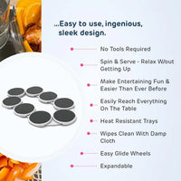 Table Turntable Kitchen Dining Turntable Tray 360 ° Rotation Versatile Heat Resistant Portable Rotating Food Organizer Tray