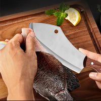 Kitchen Chef Knife Stainless Steel Meat Fish Fruit Vegetable Slicing Bone Chopping Professional Butcher Cleaver Knife with Cover