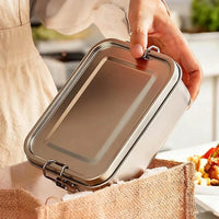 304 Stainless Steel Bento Box Metal Lunch Box Food Storage Containers with Lockable Clips Lunch Snack Boxes for Work,School