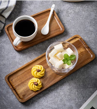 Tableware Solid Wood Food Tray Round Rectangle Dessert Plate Japanese-style Wooden Snack Fruit Tea Saucer Pallet Bread Board