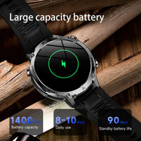 Newly Durable 1400mAh Large Battery Smart Watch Men 1.7" HD Screen IP68K Waterproof LED Flashlight Sports BT Call Smart Bracele