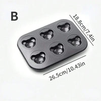 Cute Cartoon Bear Baking Mold 4 Cavities Baking Tray Non-stick Carbon Steel Tray DIY Decorative Cookies Mould Baking Supplies