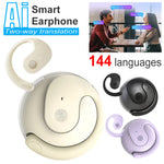 AI Translator Headphones 144 Languages Real Time Two-Way Translation Bluetooth Headset for Business Wireless Waterproof Earbuds