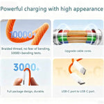 Fast Charger Cable Compatible with iPhone 17/16/15 USB-C to Type C Charging Data Cable Nylon Braided 3.3/6.6/10 Feet Long
