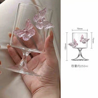 Glass Decanter Pink Butterfly Decor Elegant Goblet Wine Decanter Home Party Women's Wine Glass Dining Table Kettle Drinkware
