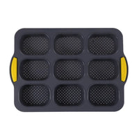 Bakeware 9 Grids Silicone Cake Mold Silicone Non-Stick Bread Baking Form Non-slip Reusable Silicone Baking Pan Baking Tool