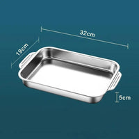Deep Dish Stainless Steel Cookware, Covered Baking Tray with Lid, Heat-resistant Oven Safe Pot for Grilling & Daily Cooking