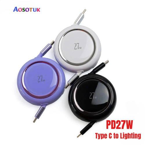 PD 27W USB C Cable For iPhone 14 13 12 11 Pro Max Xs 8 Plus Wire 3A Fast Charging Cord Type C Data Cable for iPhone 6 7 8