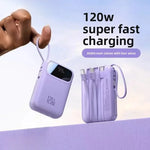 120W Super Fast Charging Power Bank New 20000mAh Large Capacity Power Bank with Cable