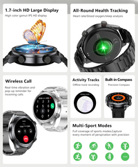 New GPS Track Smart Watch Men AMOLED Screen Outdoor Sports Fitness Heart Rate Compass IP68 Waterproof Bluetooth Call Smart Watch