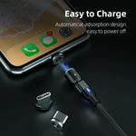 540 Rotate Magnetic USB C IPone Cable Micro USB Cable For iPhone 14 13 X 7 8s Pro Max Samung S20 21 Xiaomi Huawei Charger Cord