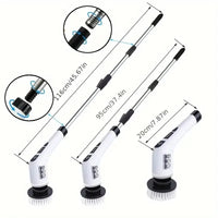 1 Set, Electric Cleaning Brush, Wireless Electric Rotating Scrubber, 7 Brush Heads and Adjustable Extension Handle, Bathroom Cleaning Brush, Household Cleaning Tools