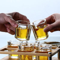 6pcs Sets Luxury Wine Glasses Transparent Glass Cup Exquisite Cocktail Glass European Style Whiskey Glass Bar Brandy Beer Cups