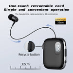 K91 Bluetooth V6.0 ENC Noise Canceling 90h playtime LED Power Display Retractable lapel clip Earphone for Meeting Driving