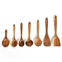 Kitchen set tools, Thai teak, natural wood cutlery spoon, rice strainer spoon, spoon, cooking spoon