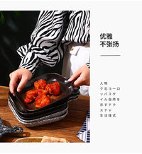 Ceramic tableware wholesale Ceramic tableware  High value Western food plate Baking Handle  Porcelain  Square plate Dinner plate