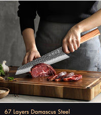 8" Japanese Kiritsuke Chef Knife 67 Layer Damascus Steel Handmade Kitchen Knives Meat Vegetable Sharp Household Cooking Tools