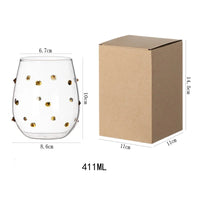 Borosilicate Glass Cups with Irregular Dots Textured Bump Tumbler Clear Glass Drinkware for Water Juice Milk Coffee Latte Mug