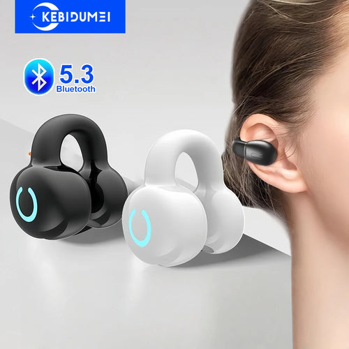 Bluetooth 5.3 Earphone Ear Clip Headphones TWS Wireless Headset HiFi Stereo Noise Reduction Earbud for Xiaomi iPhone Samsung