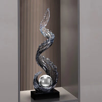 Home Decor Wind and Water Rising Decorations,Blue Resin Sculpture Luxury Living Room Entrance Vertical Art Decoration Customized