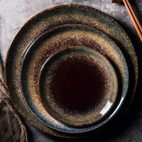Japanese Ceramic Serving Dinner Plate Western Steak Dishes Trays Tableware Breakfast Dinnerware
