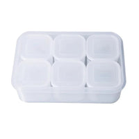 Food Storage Container 6 Grids Vegetable Fruit Fresh-keeping Box with Lid for Refrigerator Kitchen Spice Seasoning Storage Jar