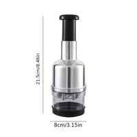 Kitchen Manual Tools Vertical Hand Press Garlic Cutter Chopper Onion Nuts Cutter Vegetable Food Chopper with Storage Container