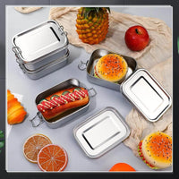 304 Stainless Steel Bento Box Metal Lunch Box Food Storage Containers with Lockable Clips Lunch Snack Boxes for Work,School