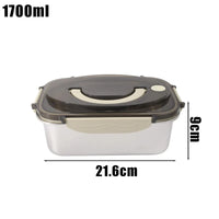 Large Capacity Bento Box 1700/2100ML Stainless Steel Lunch Box with Lid Microwave Suitable Fridge Leak-proof Food Storage Box