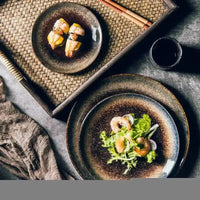 Japanese Ceramic Serving Dinner Plate Western Steak Dishes Trays Tableware Breakfast Dinnerware